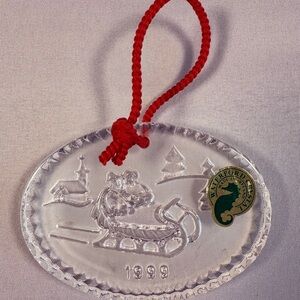 Waterford Crystal Joys of Winter 1999 2nd Edition Sleighride Christmas Ornament